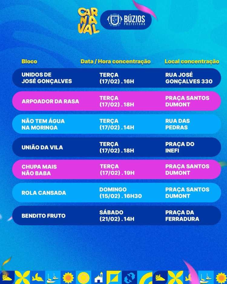 🎭✨ O Carnaval 2026 em Búzios já tem data, hora e lugar pra acontecer!